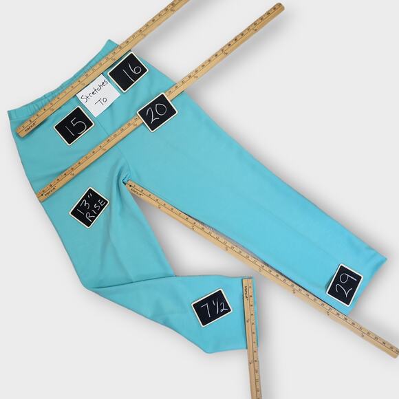 Vintage Graff Californiawear Pants Womens Size 10 Aqua Blue Elastic Waist - Picture 5 of 12